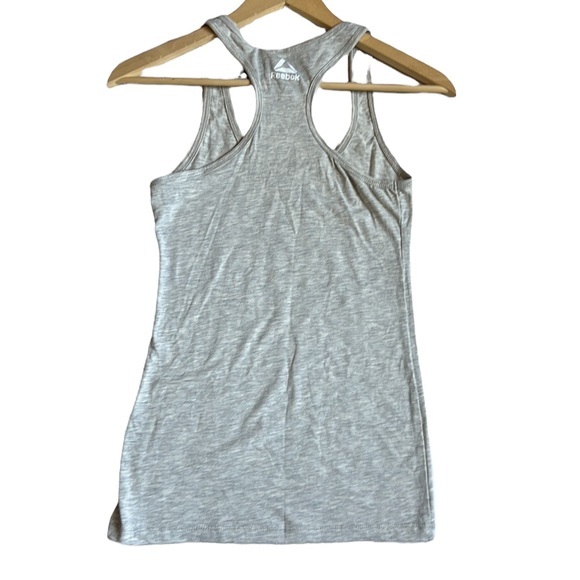 Reebok THIS IS MY SWEAT SHIRT Graphic Heathered Gray Tank Top Size Small New - Picture 6 of 9